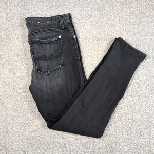 7 For All Mankind size 28 Josefina‎ Skinny Boyfriend Jeans Black Wash Women's